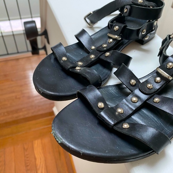 Stuart Weitzman Leather Stud Gladiator Sandal - Picture 4 of 10